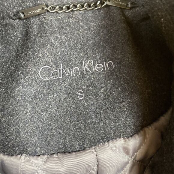 Calvin Klein Wool Blend Peacoat Womens S Medium Black Double Breasted - Picture 3 of 10